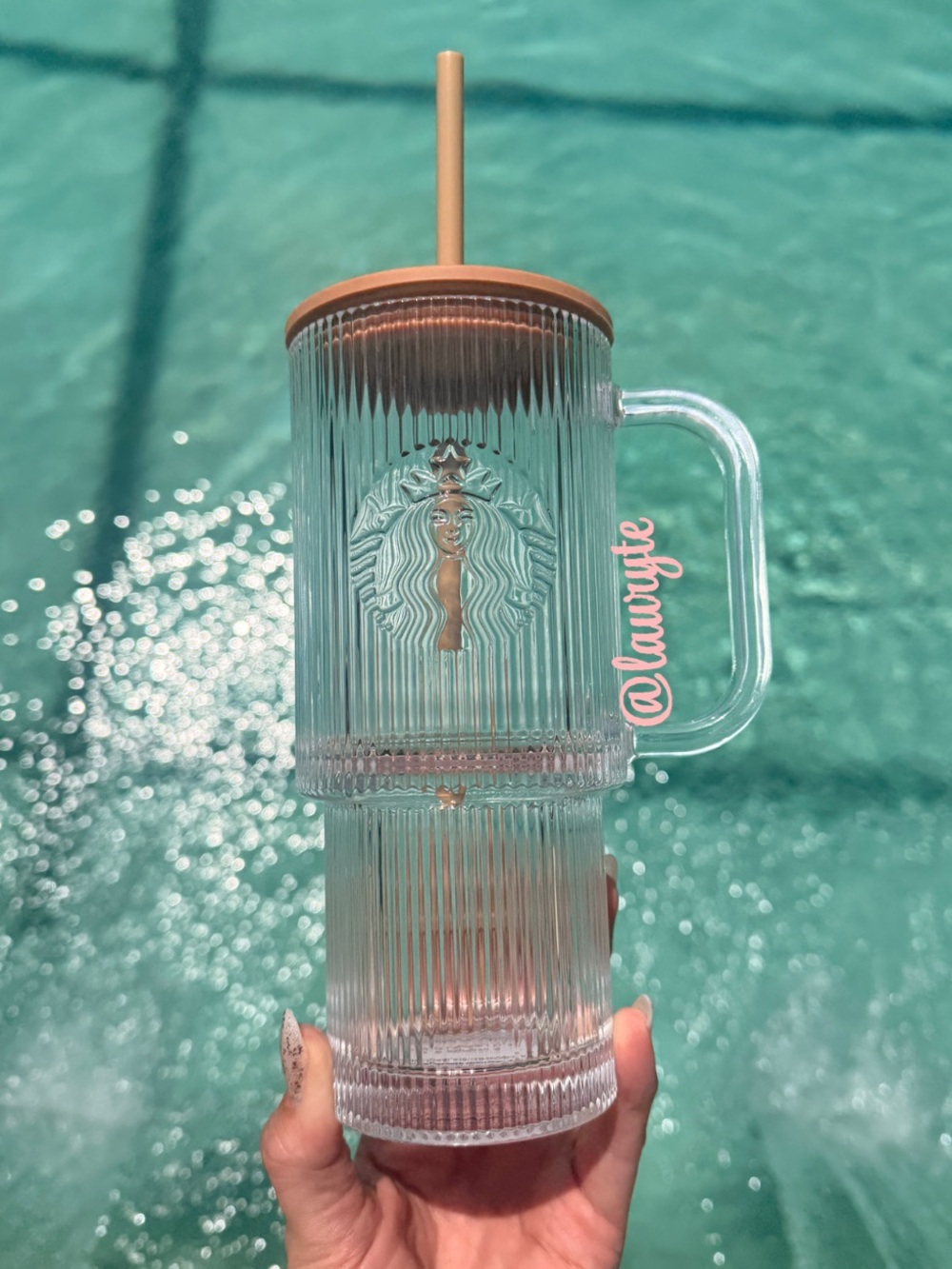 Starbucks 2026 Fall Clear Ribbed Glass Tumbler